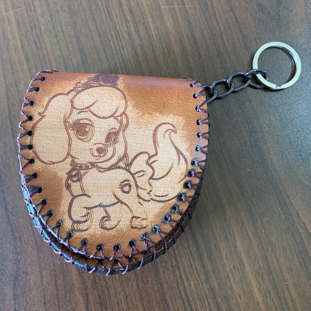 Keychain antique leather wallet